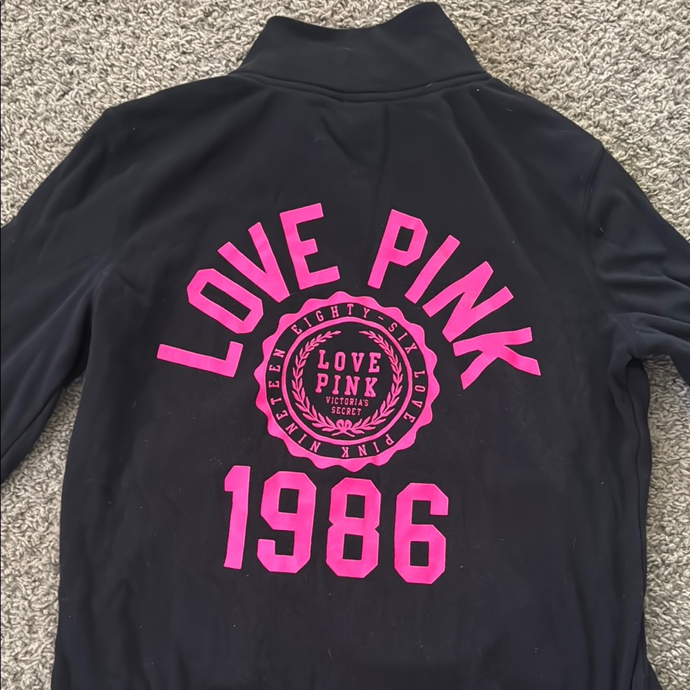 Victoria's Secret Black Jacket with Pink Graphic